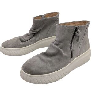 Sofft Gray Leather Ankle Boots Size 6